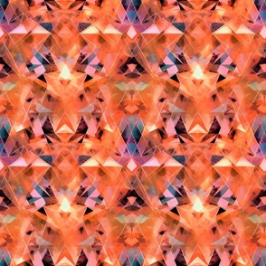 Orange, Pink & Black Geometric Abstract - medium