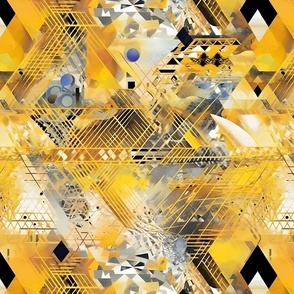 Yellow & Black Geometric Abstract - large