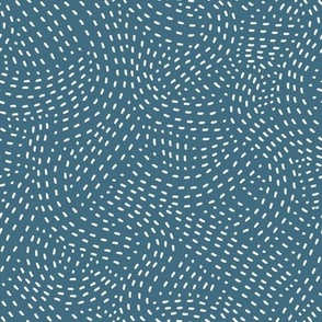 (small scale) Stitch Swirl - Modern Home Decor - blue - LAD23