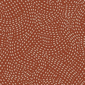 (small scale) Stitch Swirl - Modern Home Decor - rust - LAD23