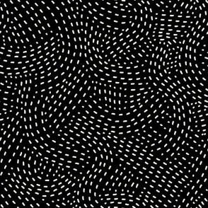 (small scale) Stitch Swirl - Modern Home Decor - black - LAD23