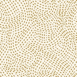 (small scale) Stitch Swirl - Modern Home Decor - mustard/cream - LAD23