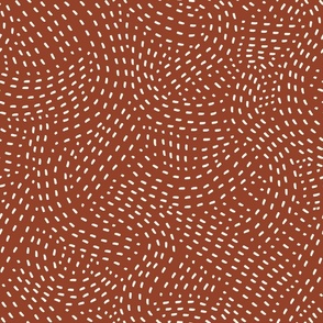 Stitch Swirl - Modern Home Decor - rust - LAD23