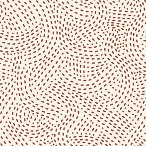 Stitch Swirl - Modern Home Decor - rust on cream - LAD23