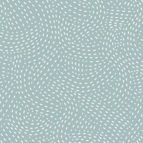(small scale) Stitch Swirl - Modern Home Decor - dusty blue - LAD23