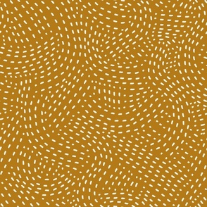 Stitch Swirl - Modern Home Decor - mustard - LAD23