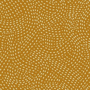 (small scale) Stitch Swirl - Modern Home Decor - mustard - LAD23