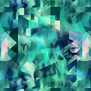 Green Geometric Abstract - large