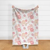 peach fuzz block print floral large - pantone color of the year 2024 - peach plethora color palette - abstract botanical wallpaper