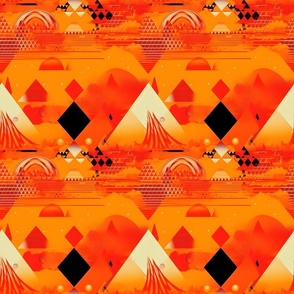 Orange Geometric Abstract - medium