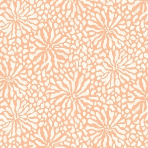 peach fuzz abstract boho garden small - pantone color of the year 2024 - abstract peach botanical wallpaper