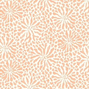 peach fuzz abstract boho garden small - pantone color of the year 2024 on white - abstract peach botanical wallpaper