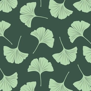 Minimal love ginkgo leaf garden japanese botanical spring leaves soft neutral nursery pine green sage mint 