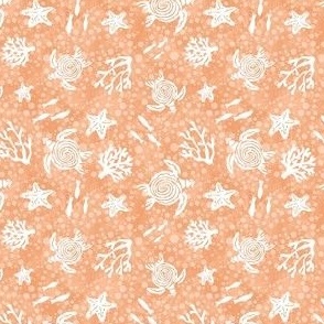 Small Scale Coral Reef in Pantone Peach Fuzz 2024 Color of The Year