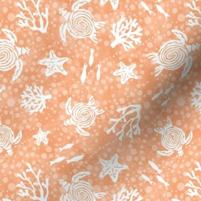 Medium Scale Coral Reef in Pantone Peach Fuzz 2024 Color of The Year
