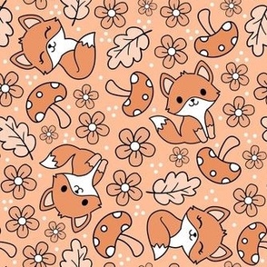 Medium Scale Fox Friends in Peach Fuzz Pantone Color of The Year 2024
