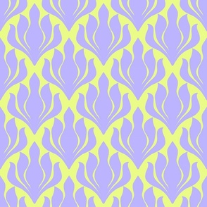 Modern Floral Ornament Lilac Neon Yellow - Small