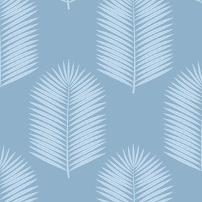 palm fronds blue on blue 2023