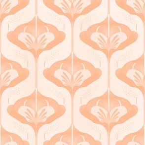 Peach mid century flowers