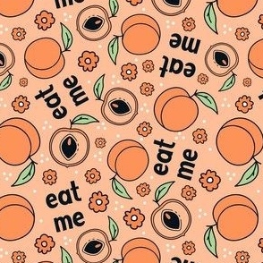Medium Scale Eat Me Suggestive Peaches in Peach Fuzz Pantone Color of The Year 2024