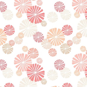 peach fuzz block print floral - pantone color of the year 2024 - peach plethora color palette - abstract botanical wallpaper