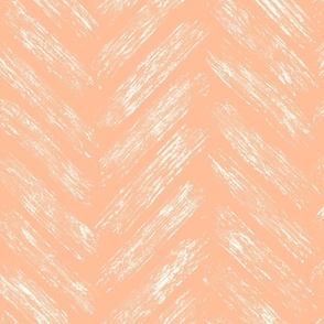peach fuzz chevron brush stroke - pantone color of the year 2024 - rustic herringbone wallpaper