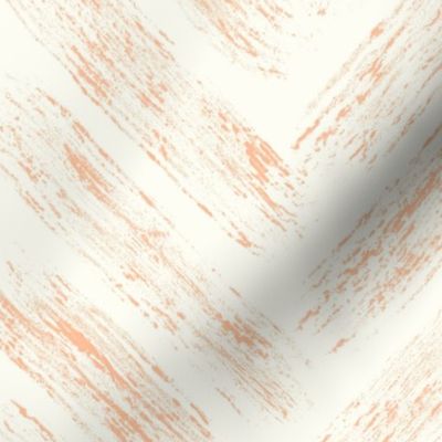 peach fuzz chevron brush stroke on white - pantone color of the year 2024 - rustic herringbone wallpaper
