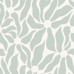 Funky Floral_Textured Light Blue on Cream - 12x12 Block