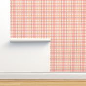 peach orange plaid gingham with pink berry accents- Pantone Color of the Year 2024