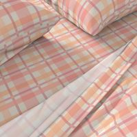 peach orange plaid gingham with pink berry accents- Pantone Color of the Year 2024