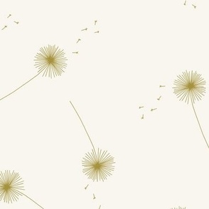 Minimalist Dandelion Wish, Gold on Cream
