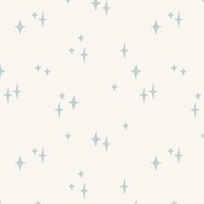 Starry Sky, Light Blue on Cream 