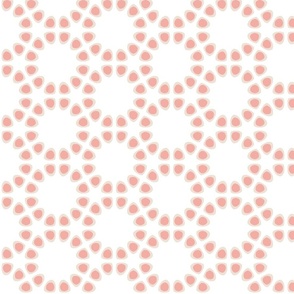 Coral Pink and Beige Abstract Dots