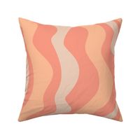 GOOD VIBRATIONS Groovy Mod Wavy Psychedelic Abstract Stripes Light - Peach Fuzz - 2024 Pantone Color Of The Year - LARGE Scale - UnBlink Studio by Jackie Tahara