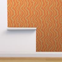 GOOD VIBRATIONS Groovy Mod Wavy Psychedelic Abstract Stripes Light - Peach Fuzz - 2024 Pantone Color Of The Year - MEDIUM Scale - UnBlink Studio by Jackie Tahara