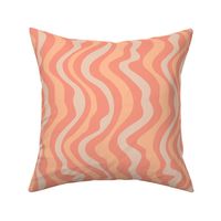 GOOD VIBRATIONS Groovy Mod Wavy Psychedelic Abstract Stripes Light - Peach Fuzz - 2024 Pantone Color Of The Year - SMALL Scale - UnBlink Studio by Jackie Tahara