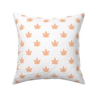 Large Scale Marijuana Cannabis Leaves in Peach Fuzz Pantone Color of The Year 2024