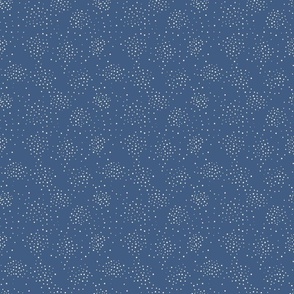 Simple Blue and White Scattered Polka Dots