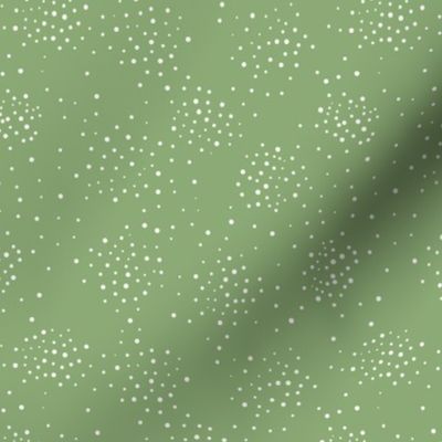 Cute Green Scattered Polka Dots