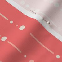 Pink Geometric Shapes Dots and Lines with Pantone Peach Fuzz