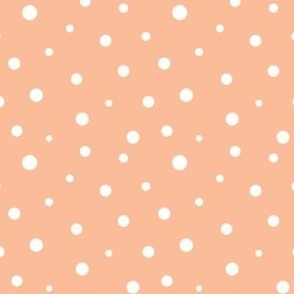 Simple Polka Dots in Peach Fuzz Pantone 2024 Color of the Year