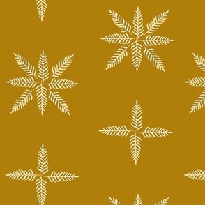 Jungle Leaf Star Pattern - Gold and Cream