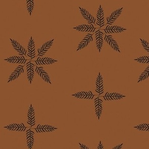 Jungle Leaf Star Pattern - Brown and Black 