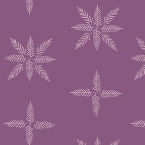 Jungle Leaf Star Pattern - Muted Purple Monochrome 