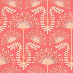 MIMOSA Art Deco Floral Bright - Peach Fuzz - 2024 Pantone Color Of The Year - SMALL Scale - UnBlink Studio by Jackie Tahara