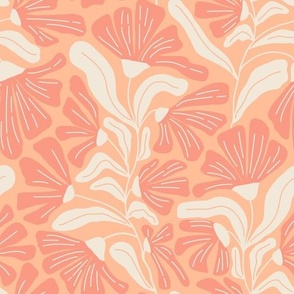 Pantone Peach Whimsy Floral