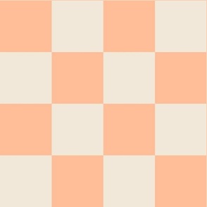 Peach Fuzz and White Checkerboard - Large Size