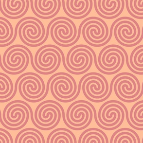 Peach Blossom Scrolls on Peach Fuzz Background (Mid-Size)