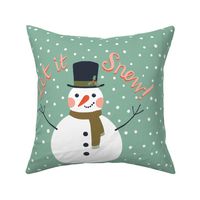 Let it snow - cute snowman holiday design by Cecca Designs