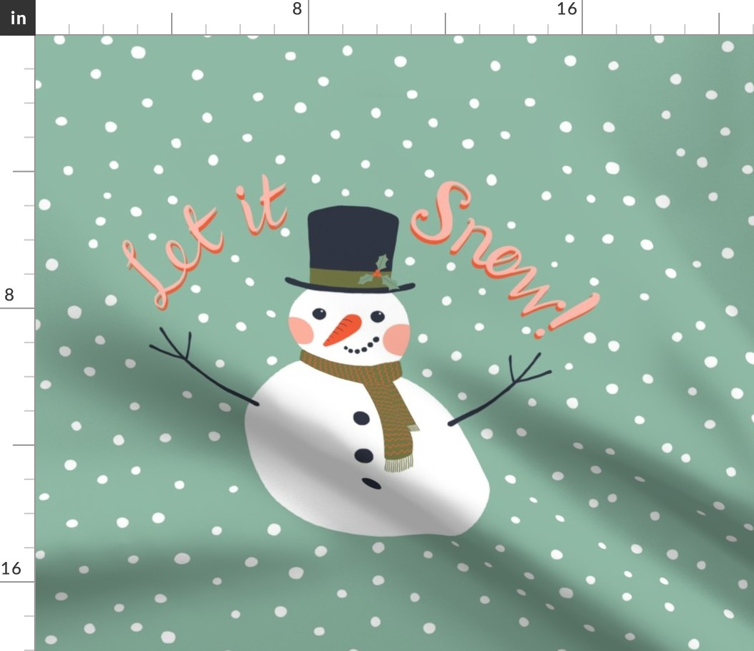 Let it snow - cute snowman holiday design by Cecca Designs
